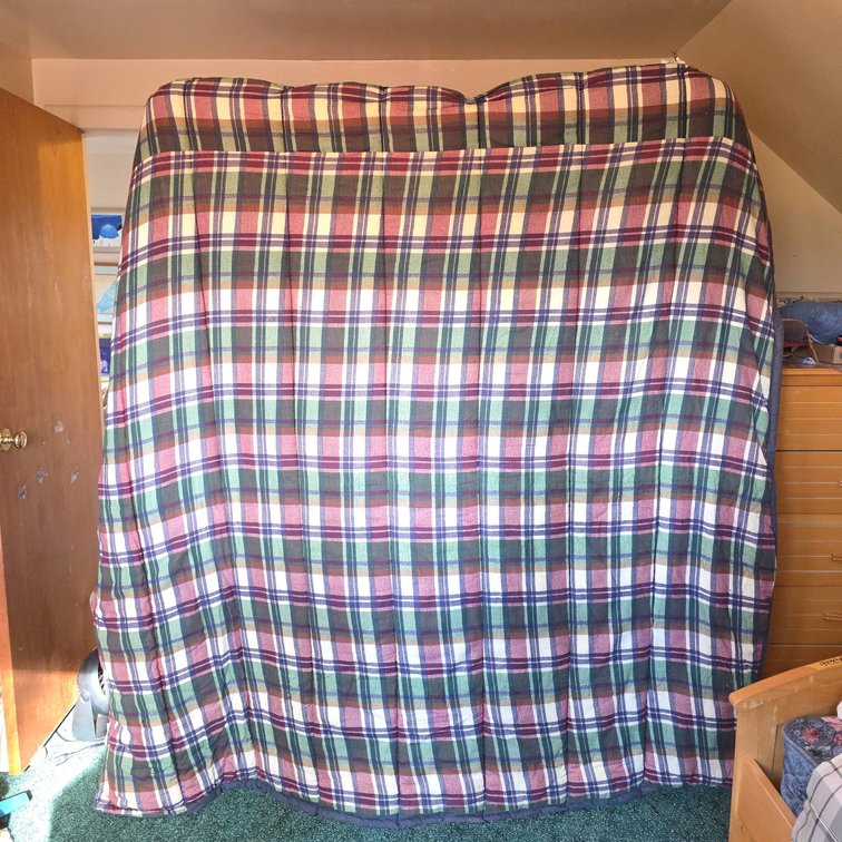 Coleman Adult Sleeping Bag Plaid Cotton Cover Polyester Filling Rectangular Zippered