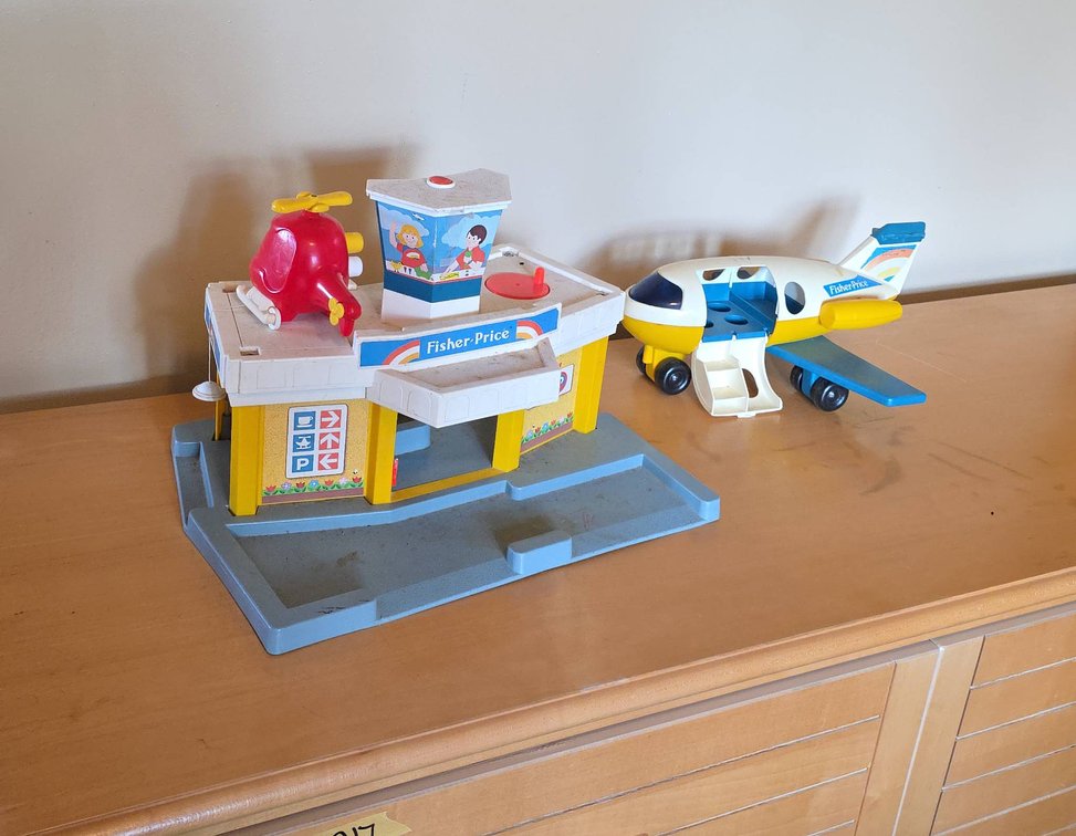 Fisher-Price #933 Play Family Airport with Control Tower, Helicopter, and Airplane (1980)