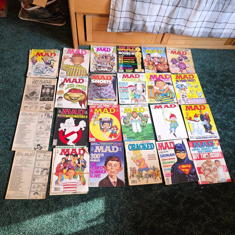 (24) MAD Magazines Featuring Parody Covers, Pop Culture Themes, and Humor from Various Years
