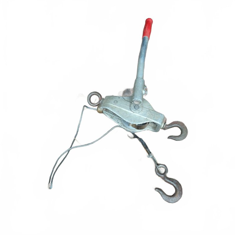 Cadillac 202 Mini 3,000 lb Hand Cable Puller Hoist With Dual Hooks and Steel Cable