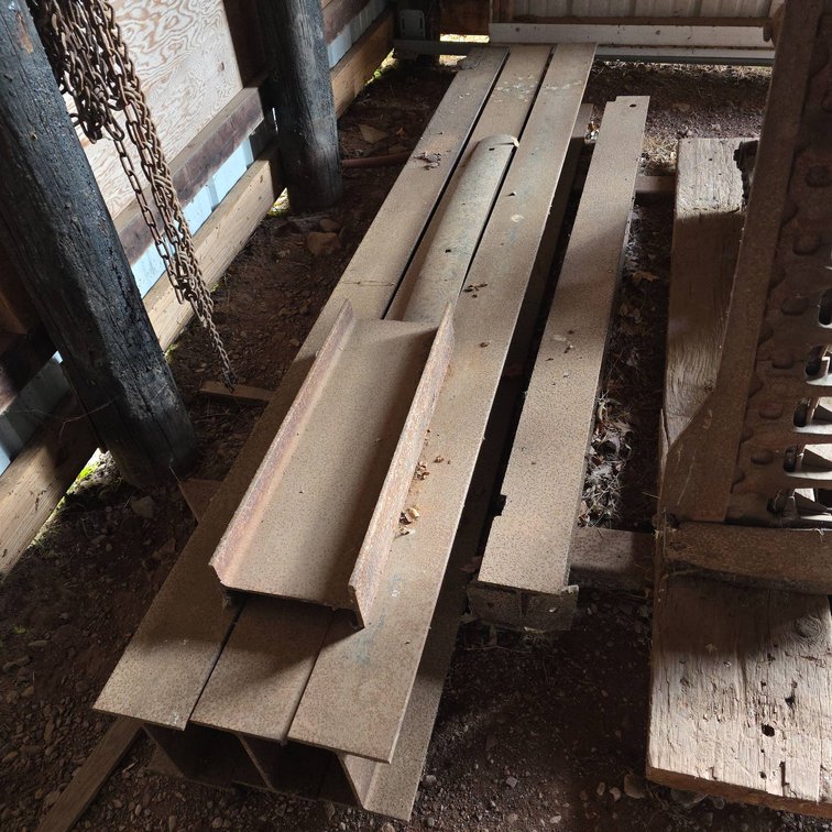 Steel I-Beams and Steel Bars, Surface Rust, Multiple Lengths