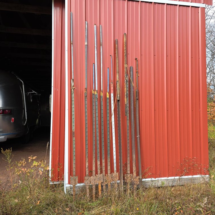 Metal T Posts With Welded Pipe Tops for Fencing or Posts, Various Lengths and Conditions