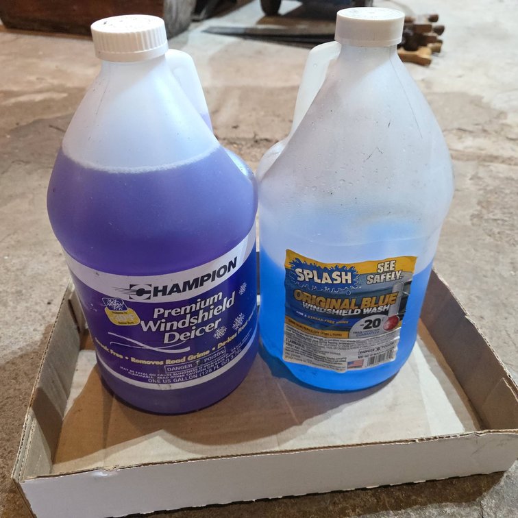 Champion Premium Windshield Deicer and Splash Original Blue Windshield Wash, One Full, One Partial Bottle