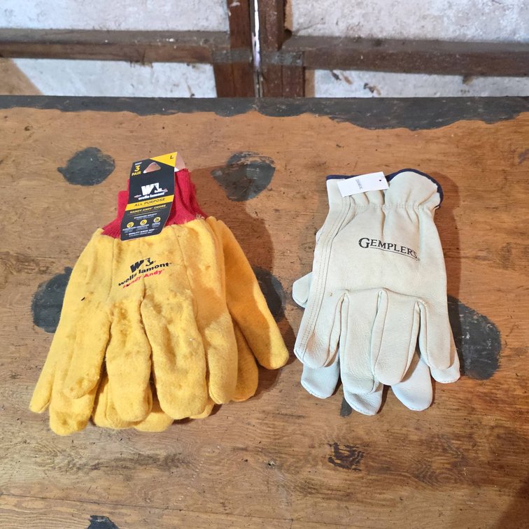 Wells Lamont Handy Andy All Purpose Gloves (3 Pairs, Size L), Gemplers Leather Gloves (1 Pair, Size XL), New