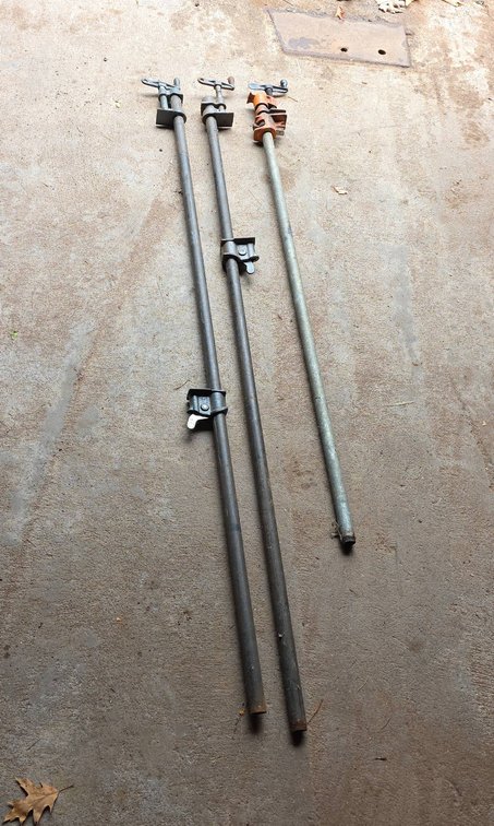 3 Mixed-Metal Bar Clamps, Longest 5 Feet, Assorted Styles Including One With Orange Clamp Head