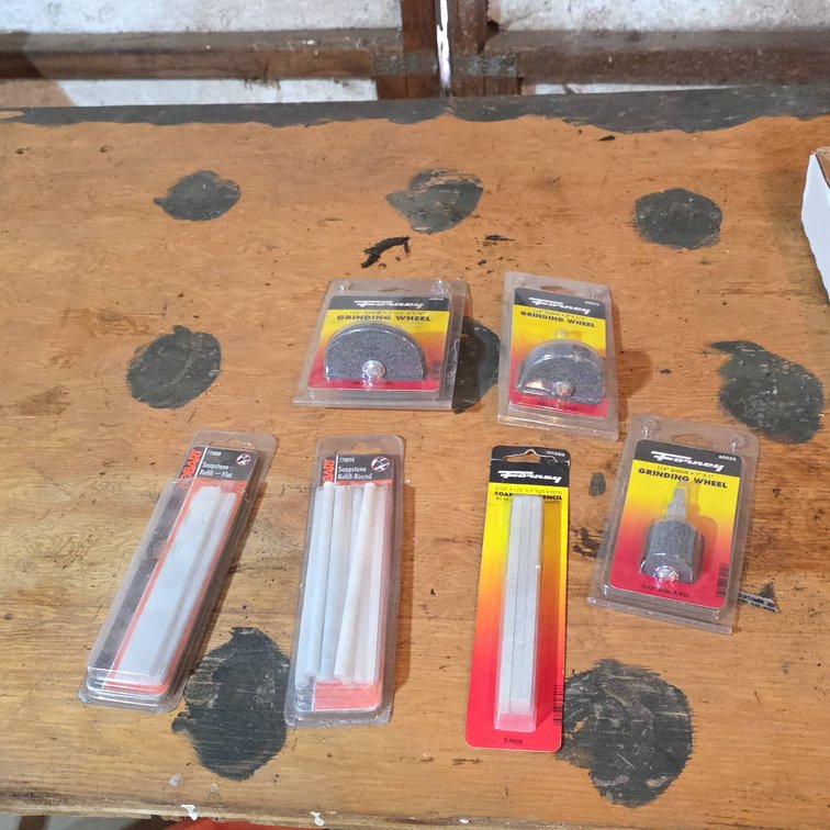 Forney Grinding Wheels and Soapstone Refills Lot, 6 Pieces, Mixed Sizes and Styles