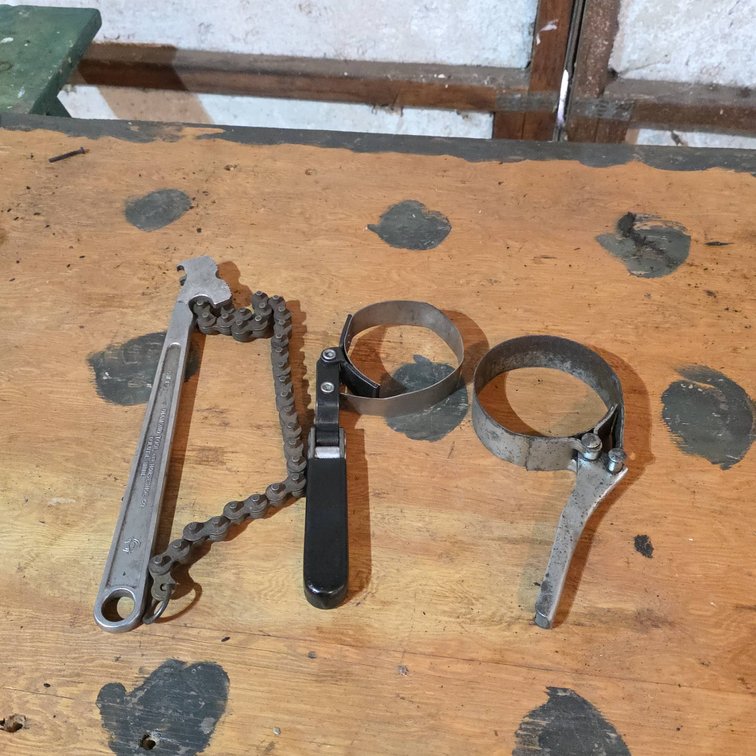 Diamond Tool & Horseshoe Co. Malco Steel Chain and Strap Oil Filter Wrenches, Lot of 3