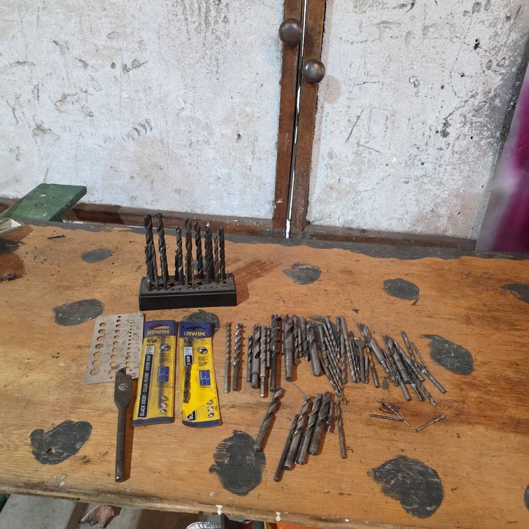 Drill Bits, Irwin Black Oxide Bits, Spade Bit, and Metal Gauge