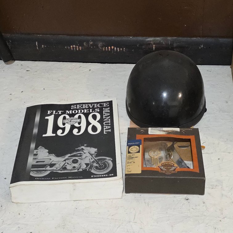 1998 Harley-Davidson FLT Models Service Manual, Fat Boy Logo Passing Lamp Visors, Small Helmet