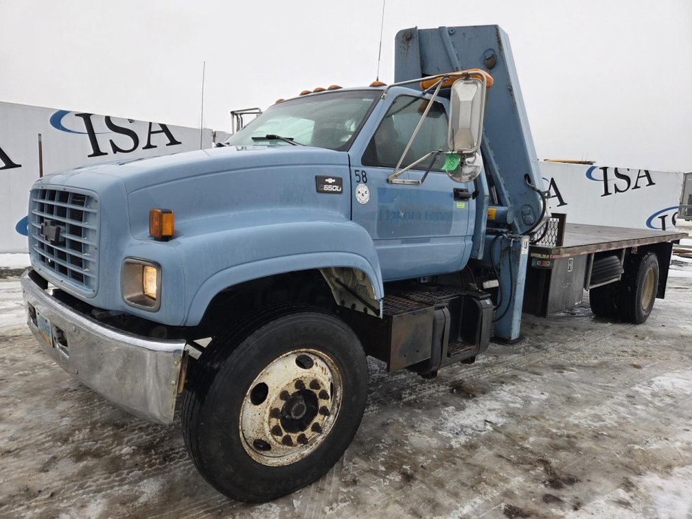 1999 Chevrolet C6500 Flatbed Crane Truck