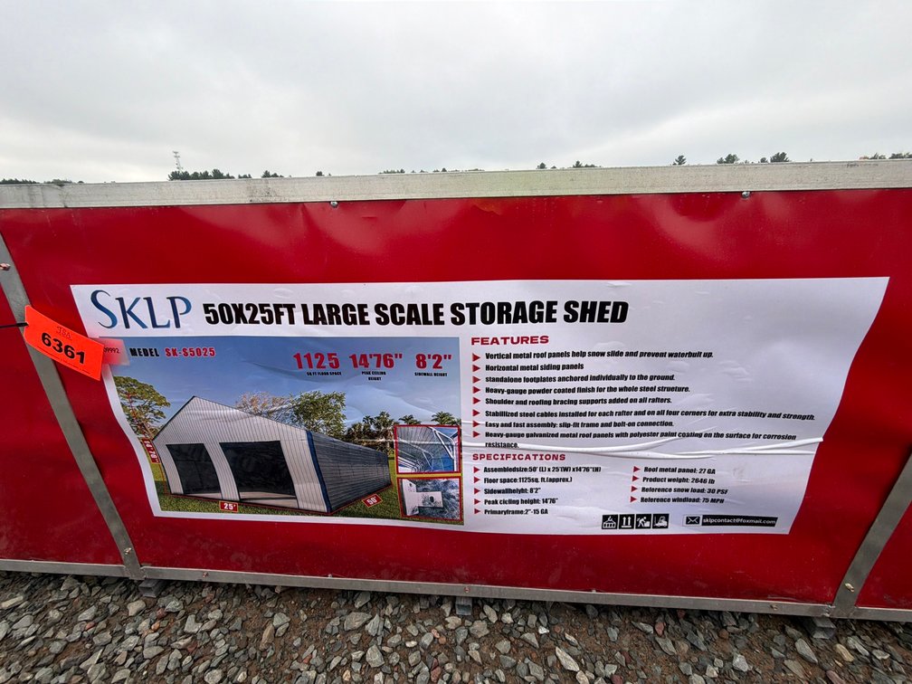 Unused SKLP SK-S5025 Metal Storage Shed