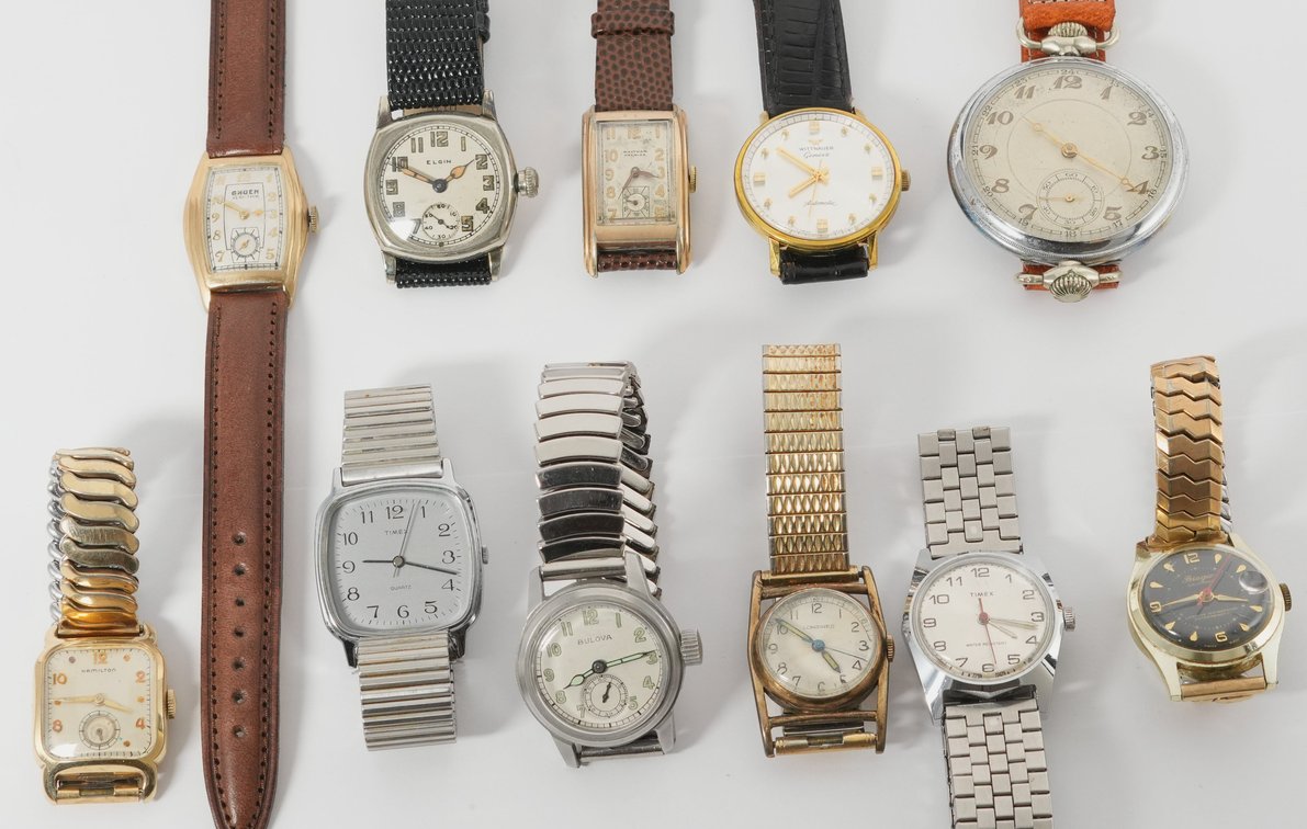 WW lot (11) Assorted Swiss & American mechanical and quartz models, 9 run