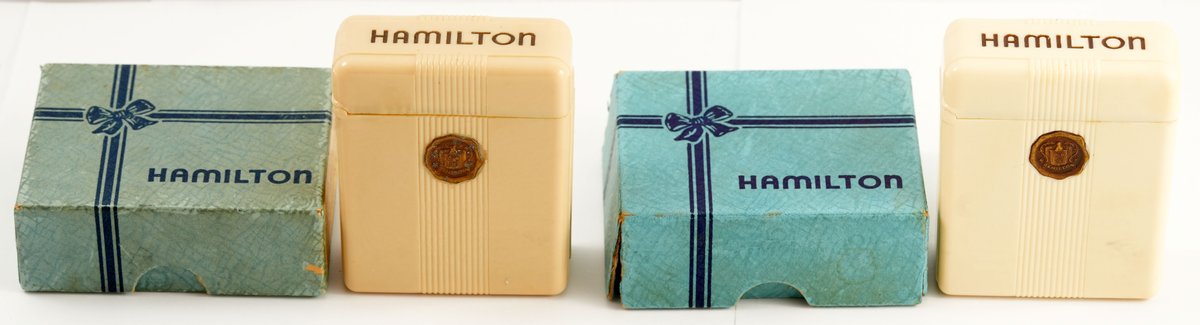 Lot (2) Hamilton, flip-top boxes for 992B