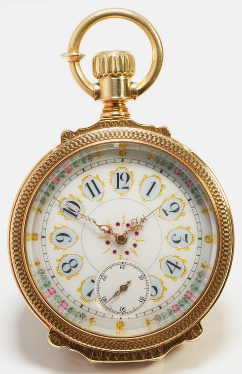 Elgin, Convertible, 16S, very heavy 14K, w/fancy dial