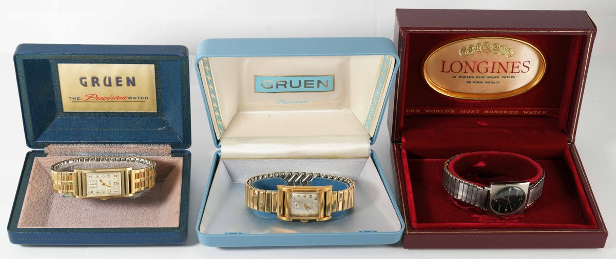 WW lot (3) Swiss manual wind models with period correct watch boxes, all run