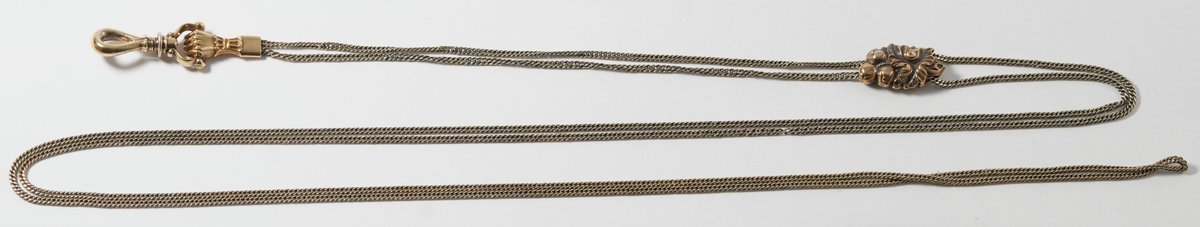 Long 10K chain w/ fist pendant clasp