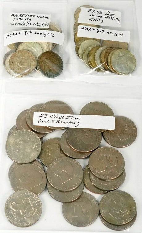US coin lot (62) Assorted silver and clad issues