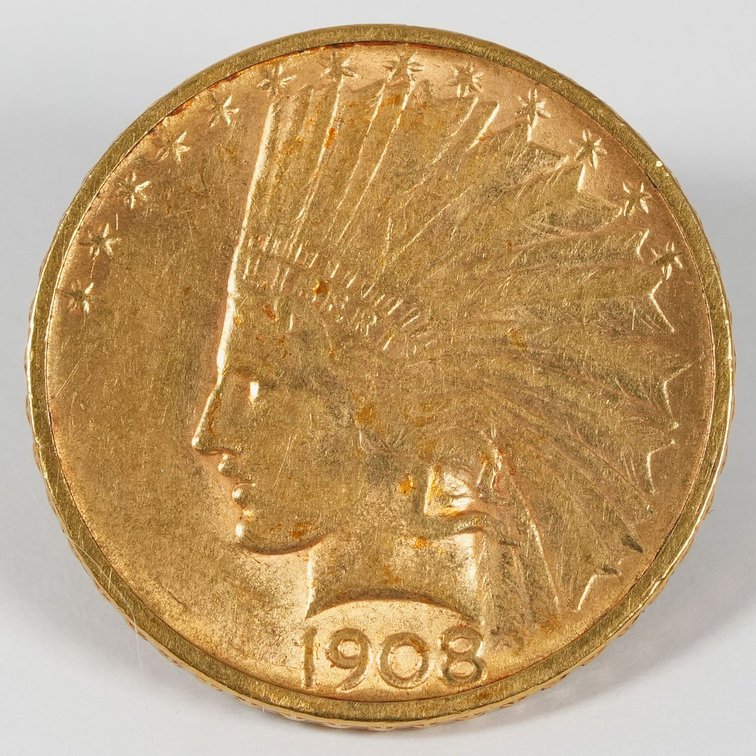 US Augustus Saint-Gaudens $10 Gold, 1908-D, XF