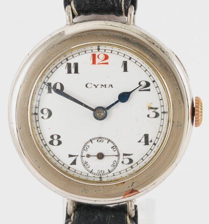 Cyma oversized WWI-era trench watch, manual wind