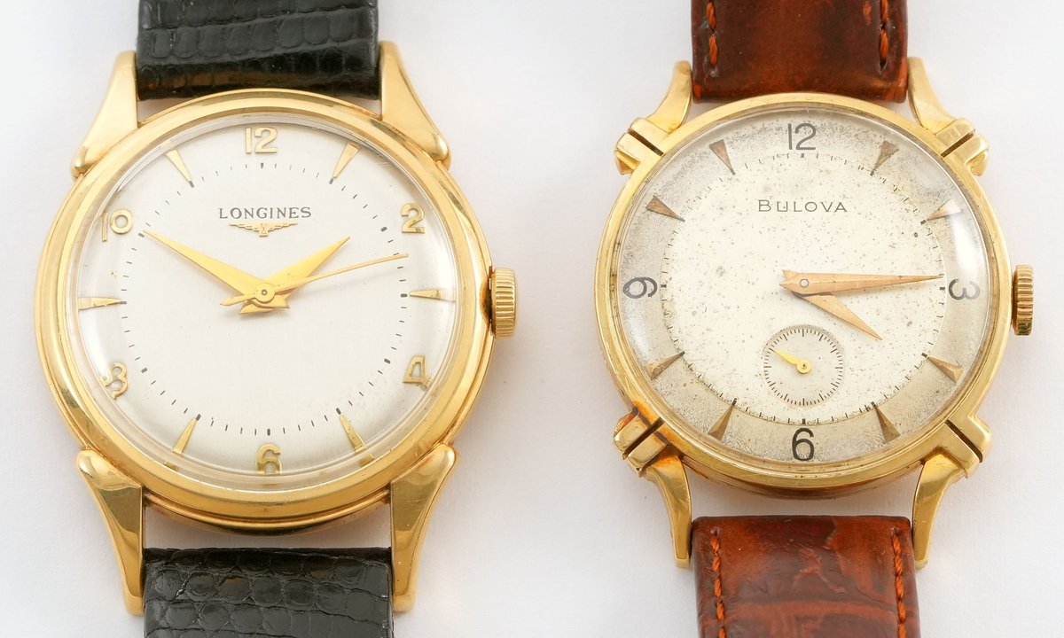 WW lot (2) Swiss & American manual in 14K, both run