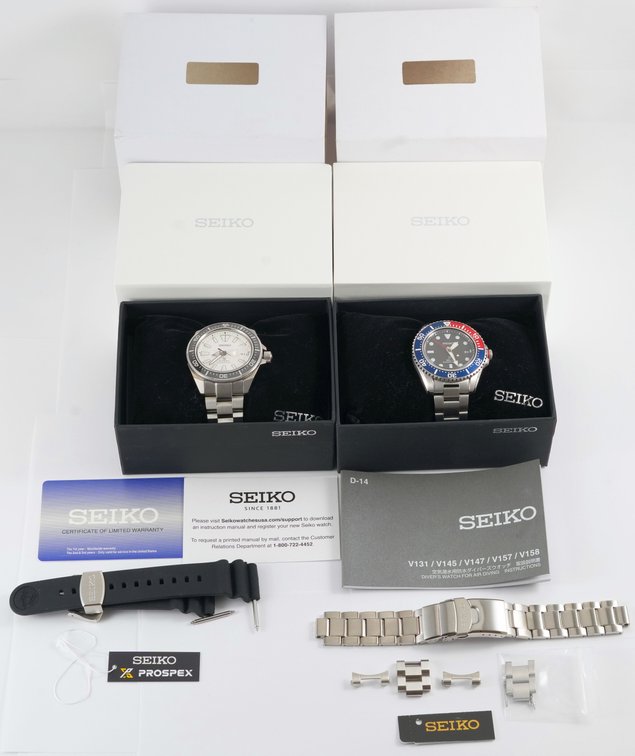 WW lot (2) Seiko Prospex 200m dive watches, both run