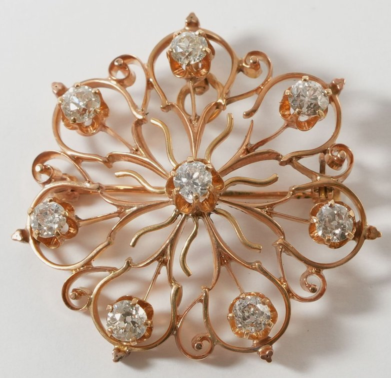 Diamond & 14K gold convertible pin/pendant