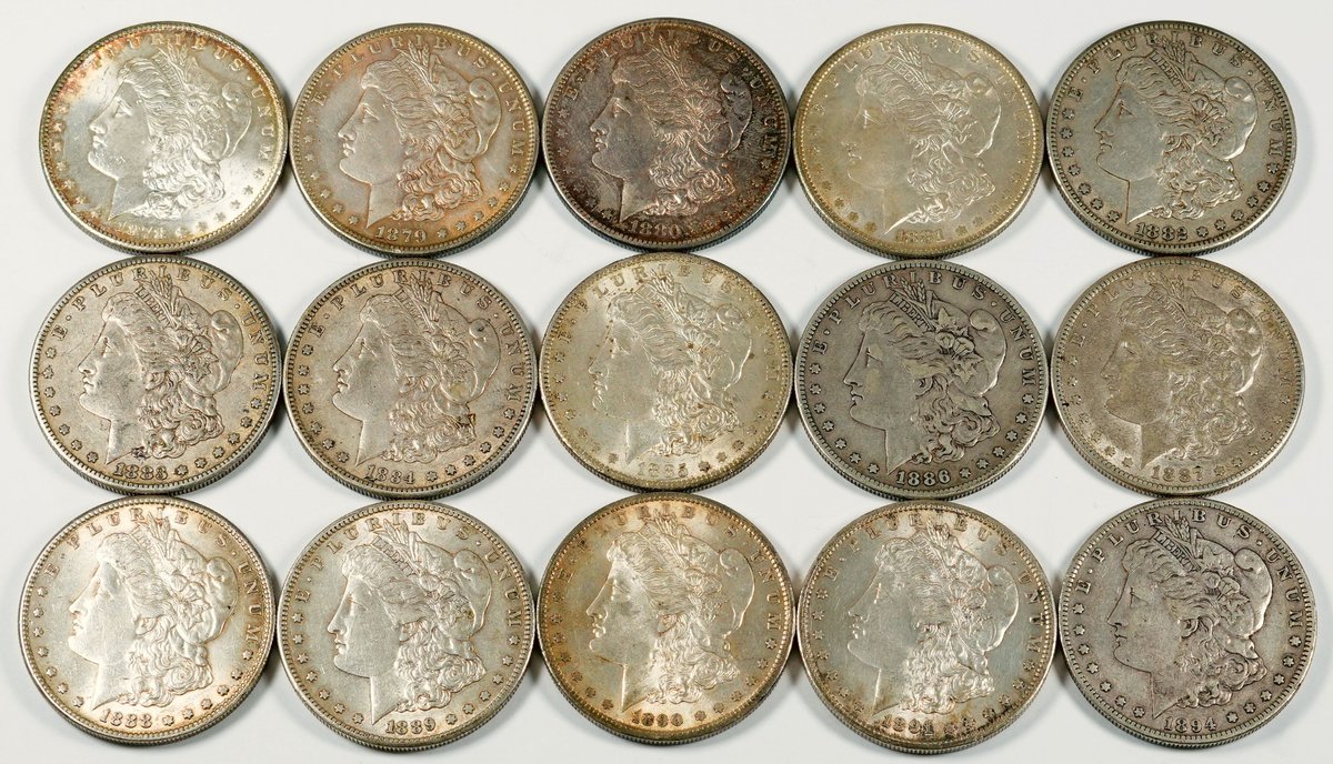 US coin lot (15) San Francisco Mint Morgan silver dollars