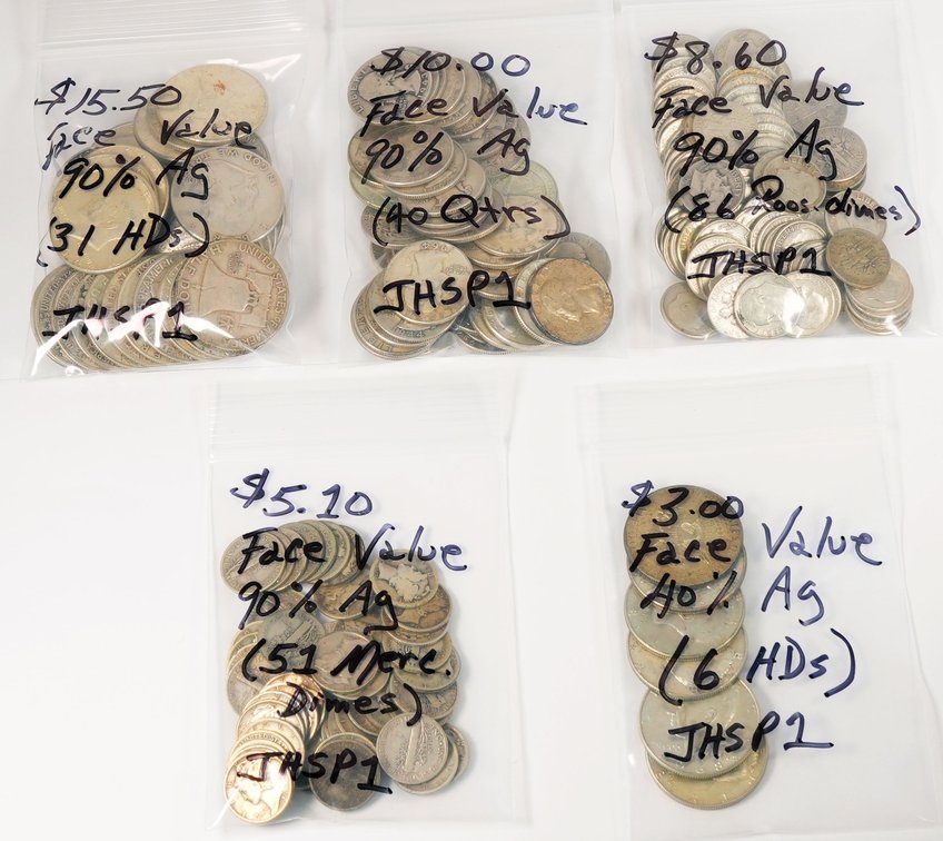 US coin lot, assorted 90% & 40% silver issues