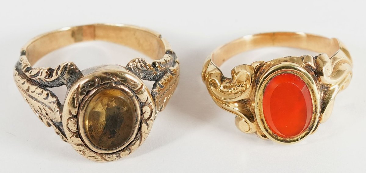 Jewelry lot (2) Antique 10K gold rings
