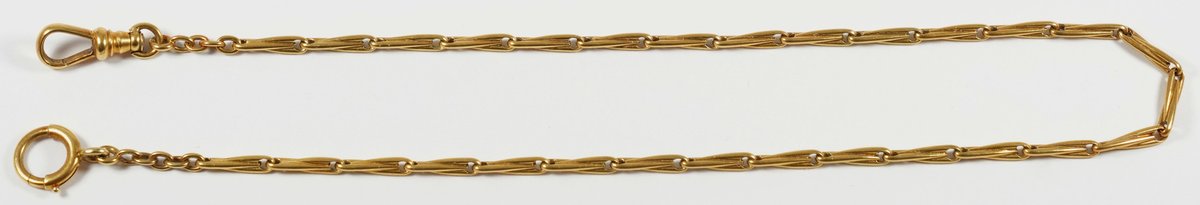 14K yellow gold Art Deco watch chain