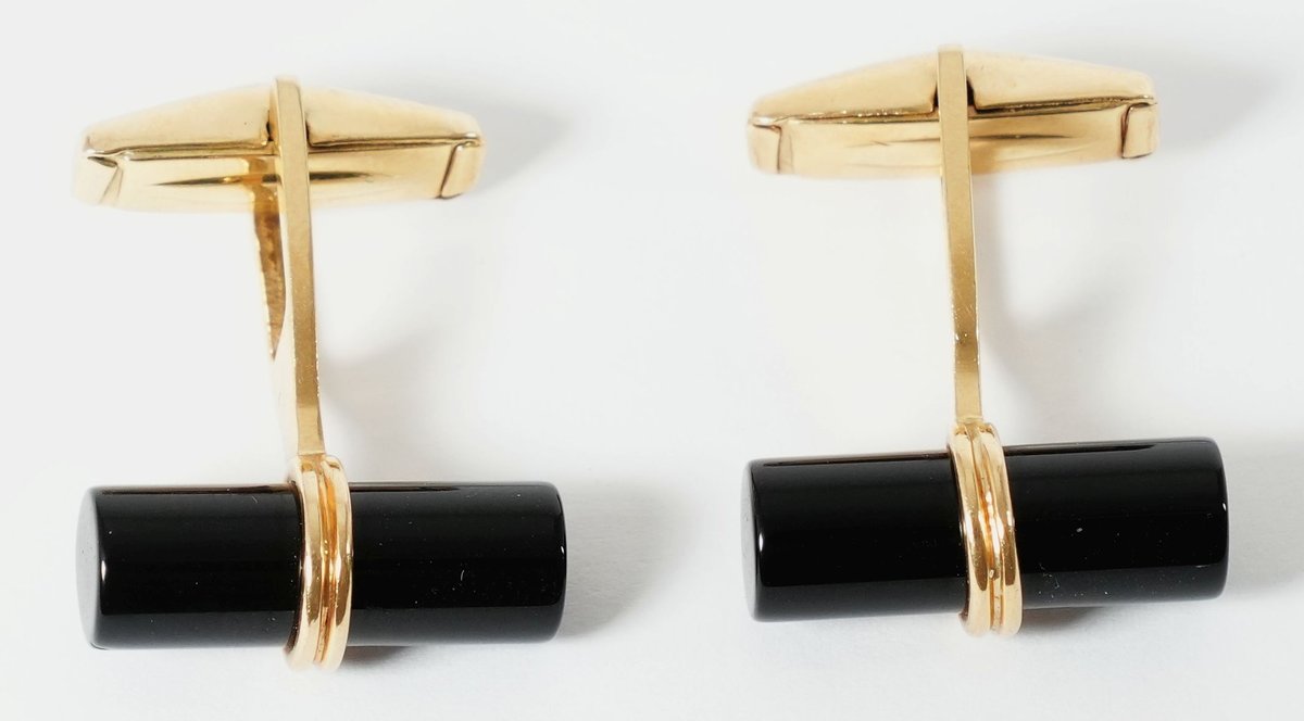 14K & Onyx cufflinks by Lindsay & Co.