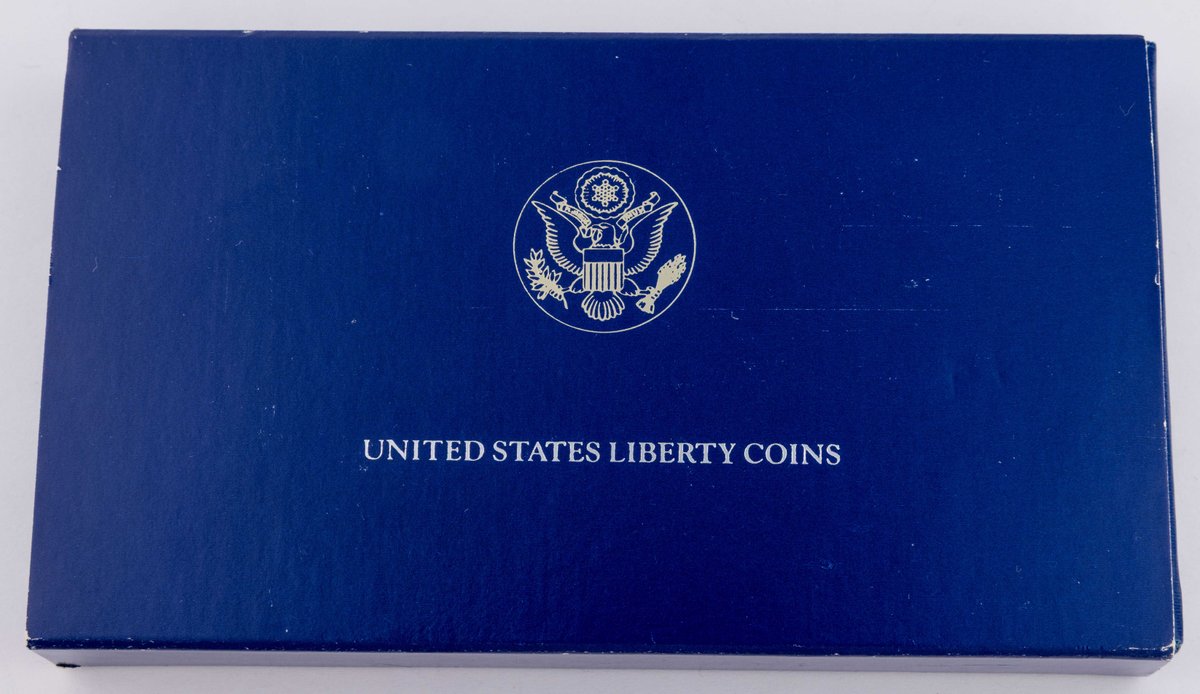 Statue of Liberty commemorative 3-coin set, includes $5 gold