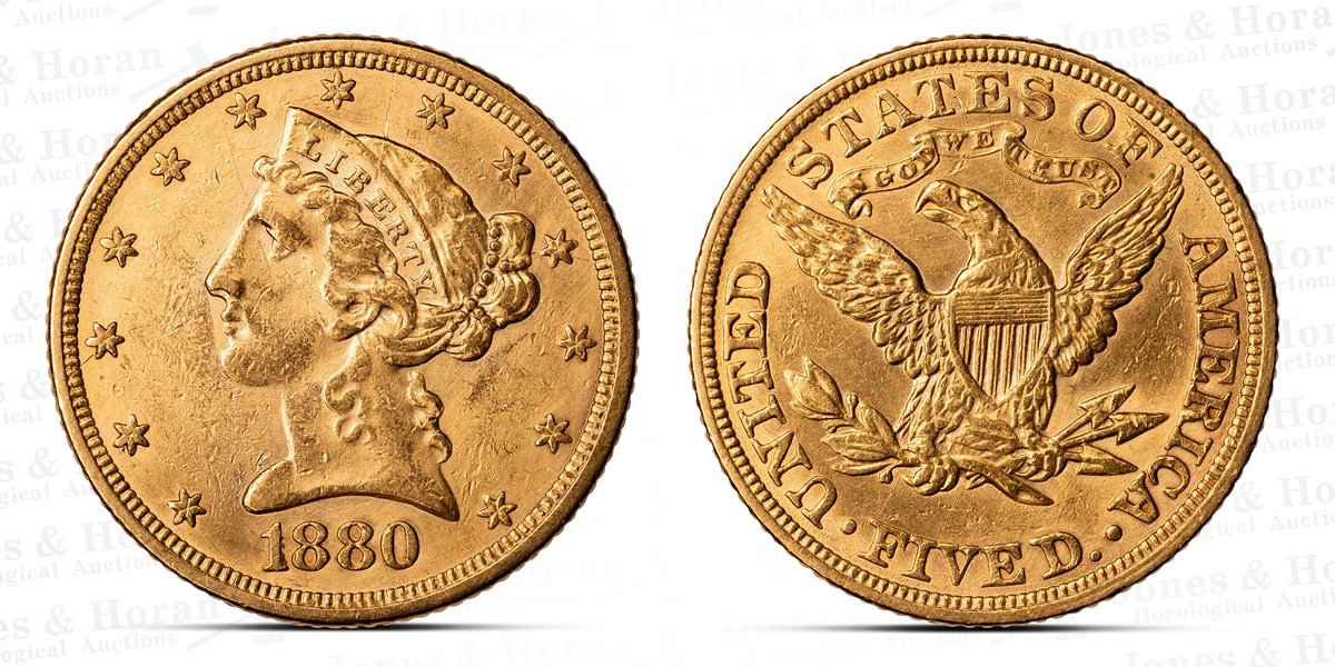US Liberty Head $5 gold piece, 1880