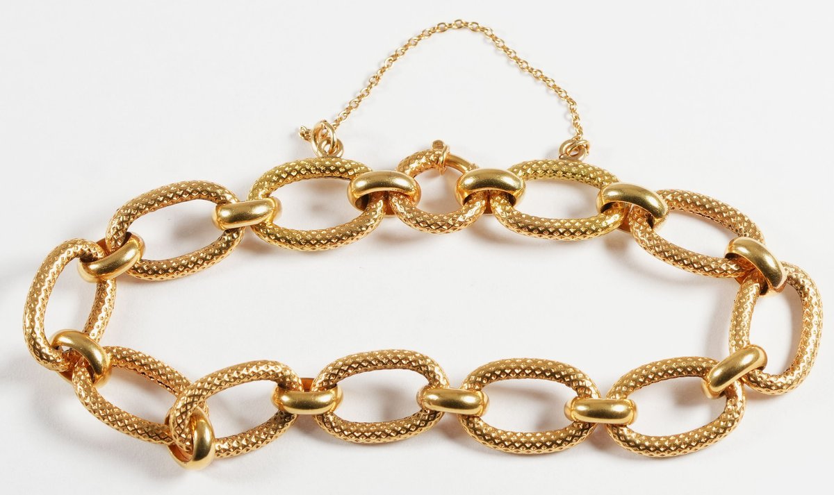 .800 fine gold fancy link bracelet