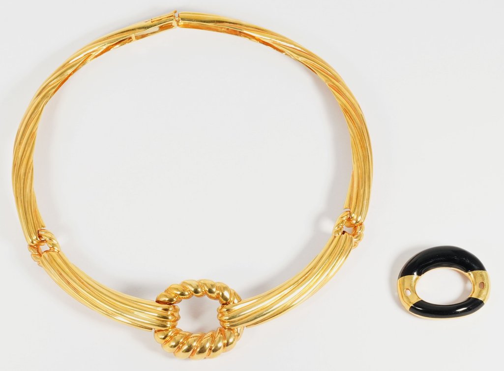 18K yellow gold necklace with interchangeable pendant