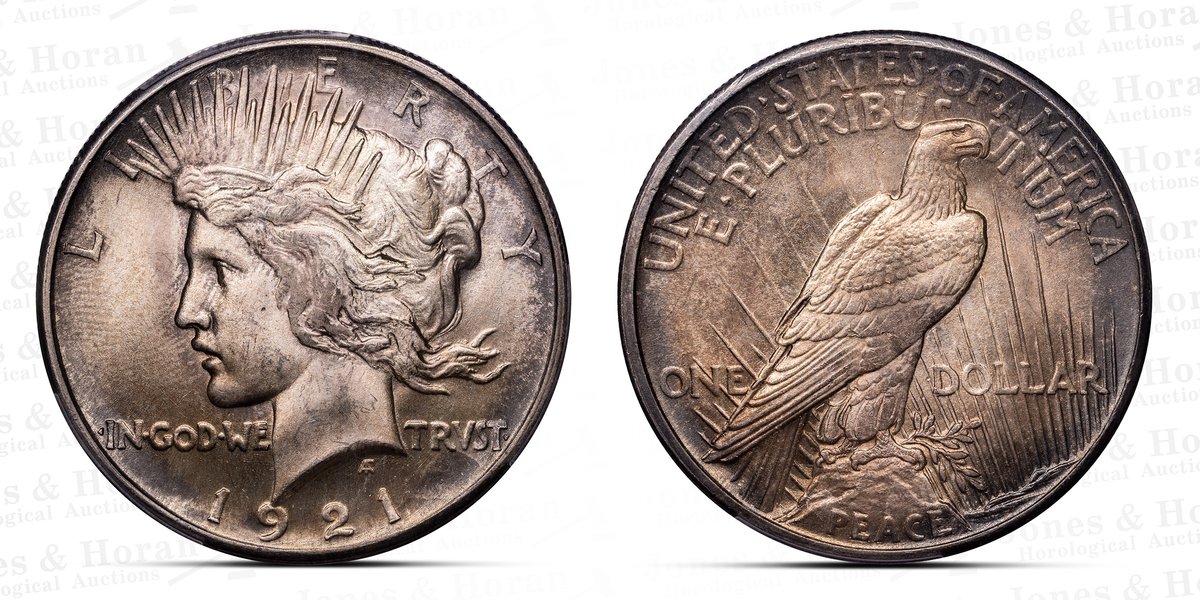 US Peace Dollar, 1921 high relief, PCGS MS65