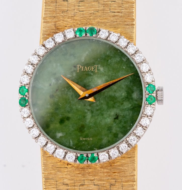 Lady's Piaget, ref 9706 A6, w/stone dial in 18K yellow & white gold