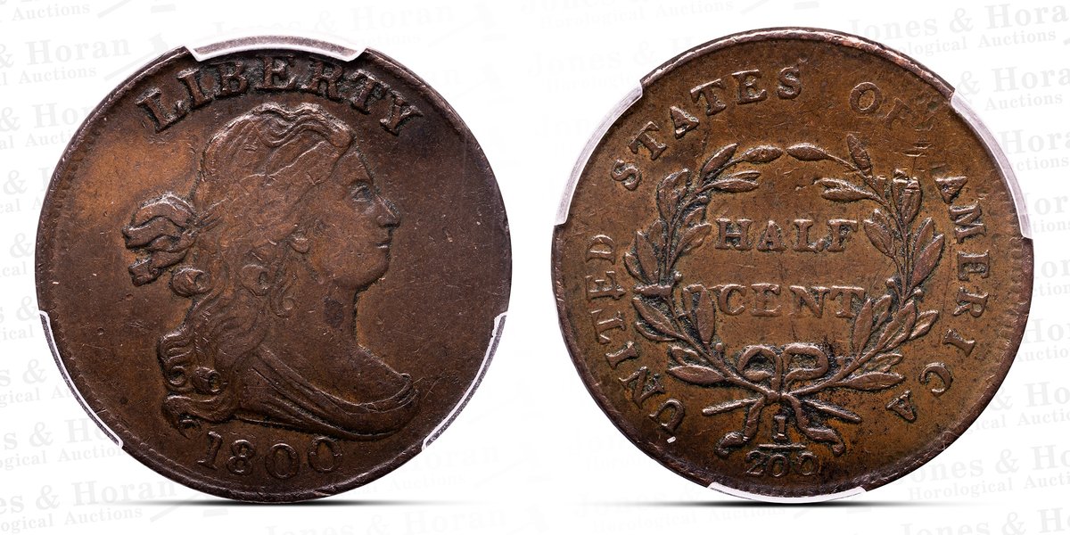 US Draped Bust Half Cent, 1800, PCGS XF45