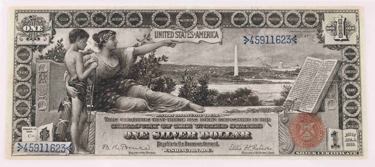 US Educational $1 Silver Certificate, series of 1896 (FR#225), PMG VF35