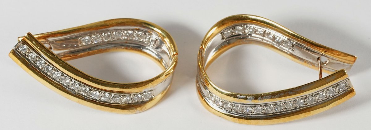 Diamond & 18K two-tone earrings