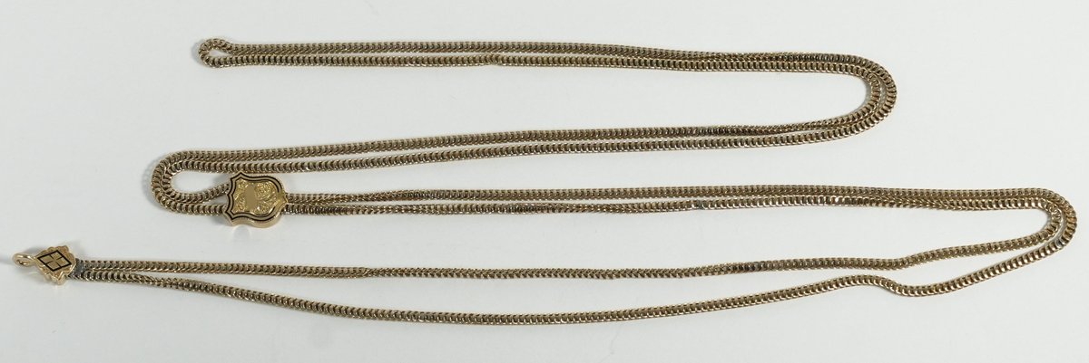 10K gold sliding watch chain with 14K tested slide