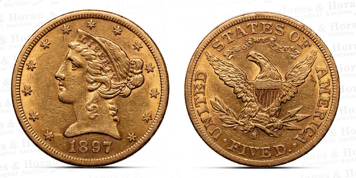 US Liberty Head $5 gold piece, 1897-S