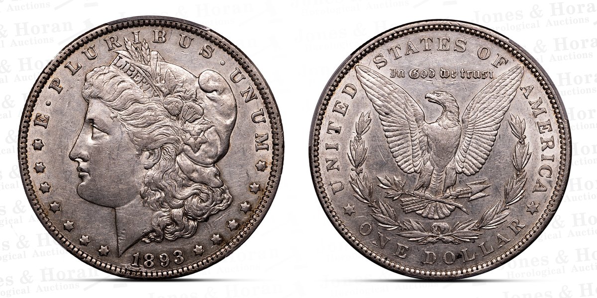 US Morgan Silver Dollar, 1893, PCGS XF-detail