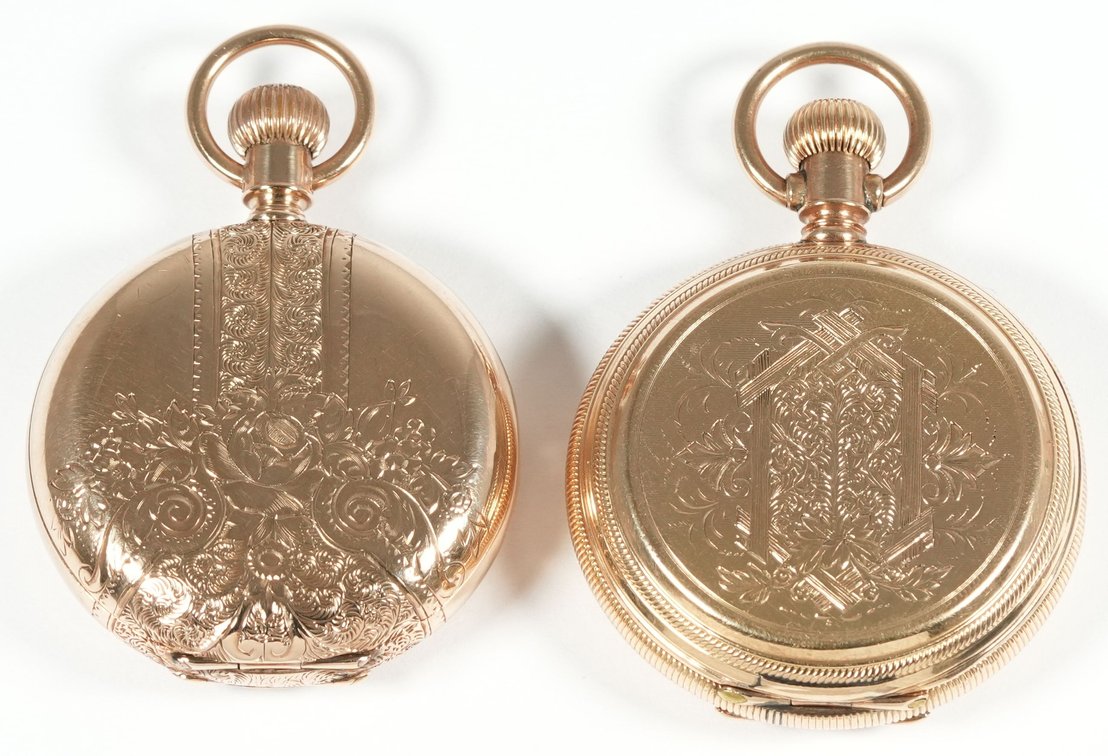 LPW lot (2) Pendant watches, 6-8S, 10K gold HC, one runs