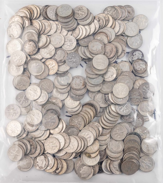 US Silver Coin lot (300) Roosevelt Dimes