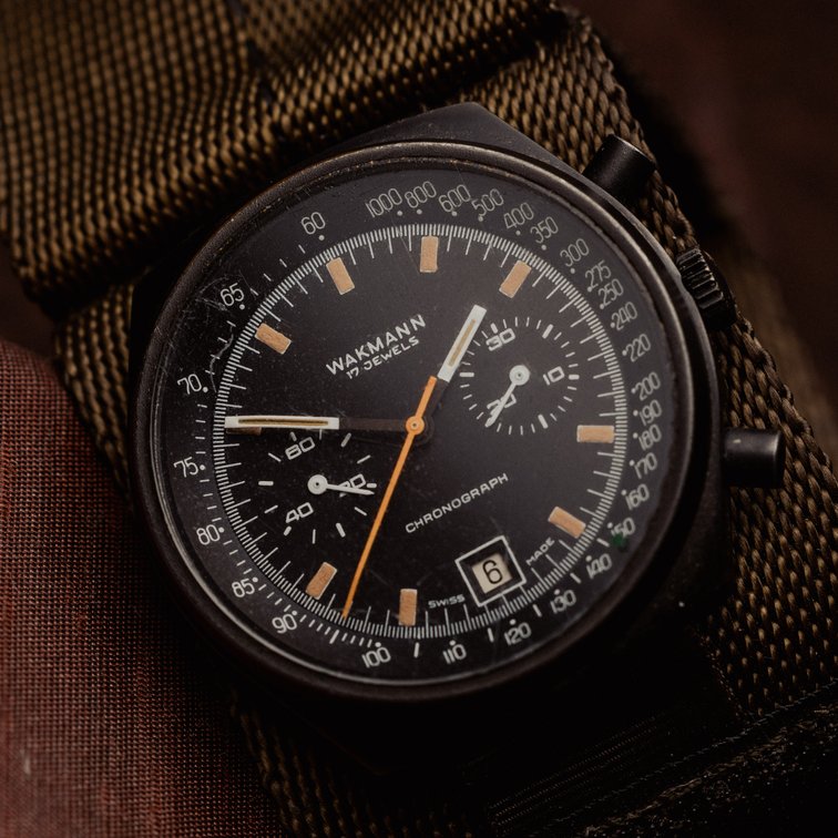 Wakmann chronograph, manual wind