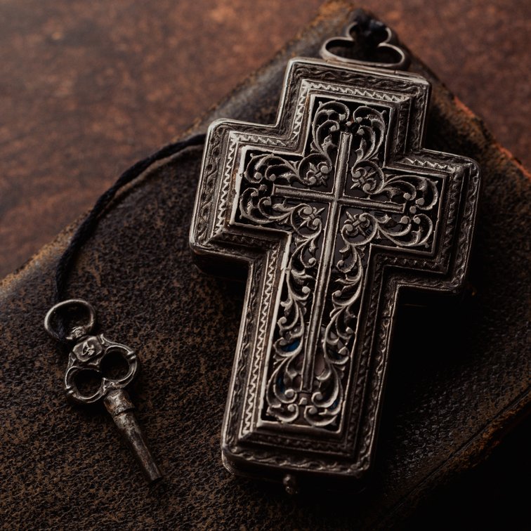 Cruciform watch, mid-19th century Renaissance Revival style