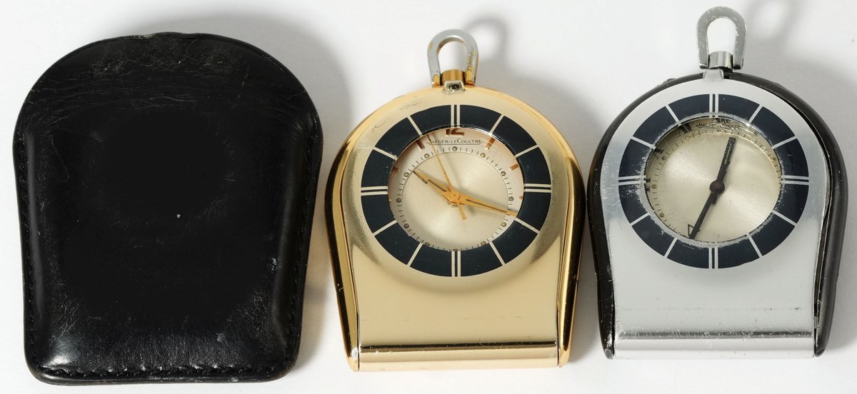PW lot (2) Jaeger-LeCoultre travel alarm watches, one runs