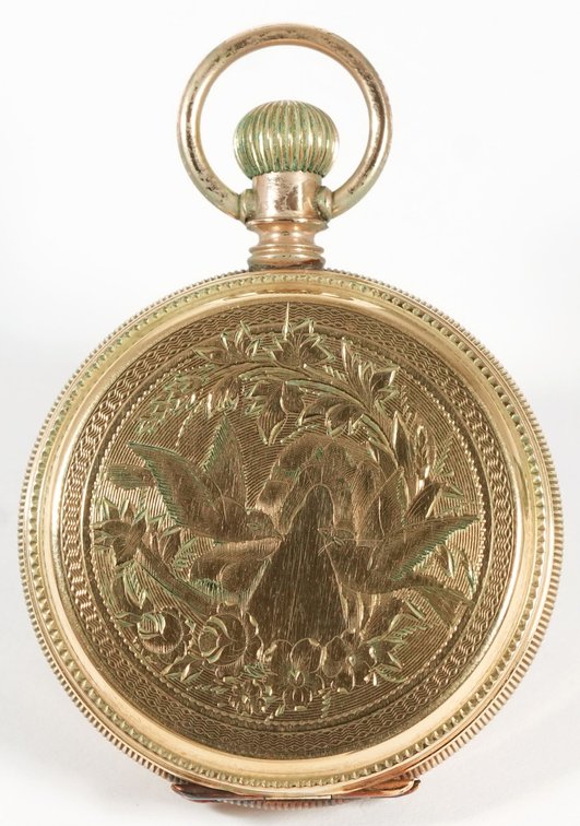 Elgin, pendant watch, 10K drum style HC w/attractive detail