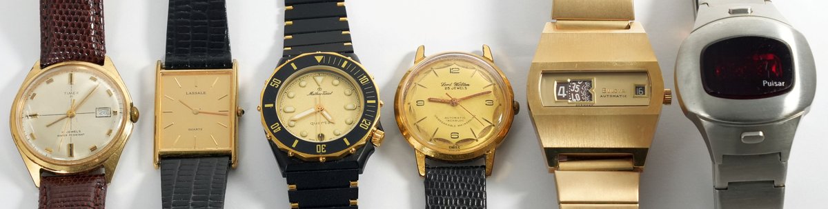 WW lot (6) Assorted American, European & Japanese mechanical and quartz models, 3 run